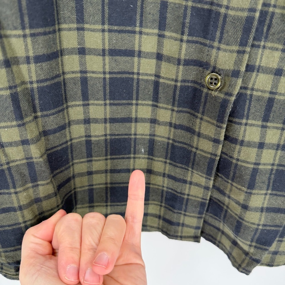 Two Thirty One Military Theme Patched Plaid Boyfriend Shirt Size M - Picture 4 of 11